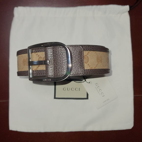 Gucci Rectangular Buckle Belt Supreme Canvas and Leather - Picture 6 of 6